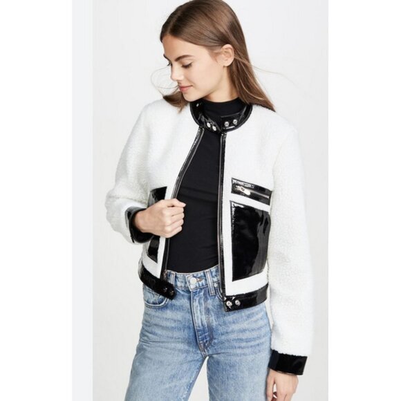 The mighty company St. Andrews sherpa leather jacket M NWT - Picture 2 of 11